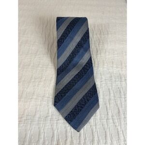 Vintage RICHEL Textured Handmsde Multicolored Blue Striped Tie